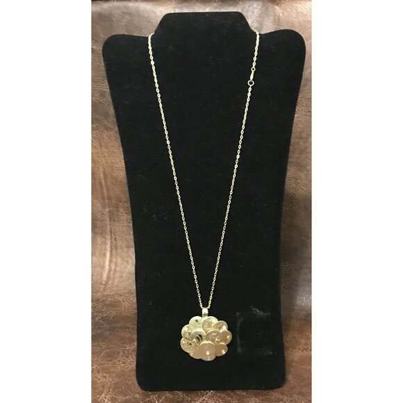 SIGNED Hobe' Gold-Tone Astrological Coin Statement Pendant With Rhinestone - Picture 1 of 7